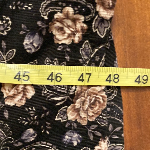 Vintage Erika & Co light corduroy babydoll floral full button front maxi dress - Picture 9 of 10